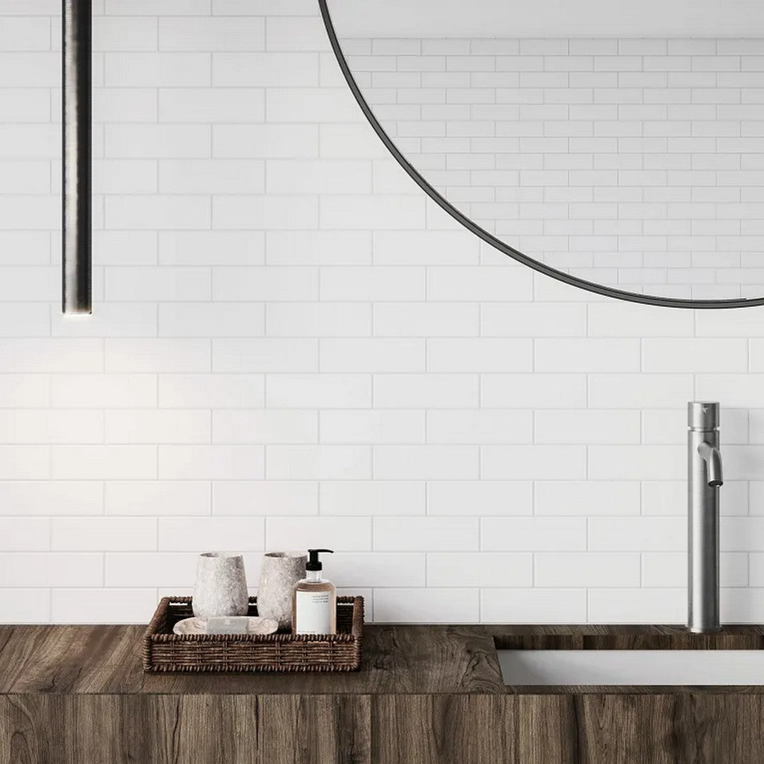 Arizona-11.6-x-11.75-S-Series-Glossy-Glazed-Porcelain-2x6-Staggered-Mosaic-Canvas-White