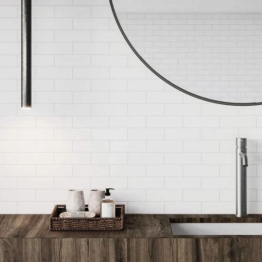 Arizona-11.6-x-11.75-S-Series-Glossy-Glazed-Porcelain-2x6-Staggered-Mosaic-Canvas-White
