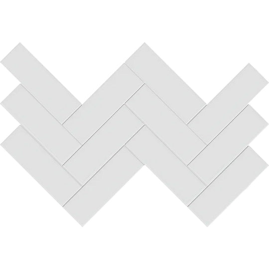 Arizona 11.6" x 11.75" S-Series Glossy Glazed Porcelain 2x6" Herringbone Mosaic