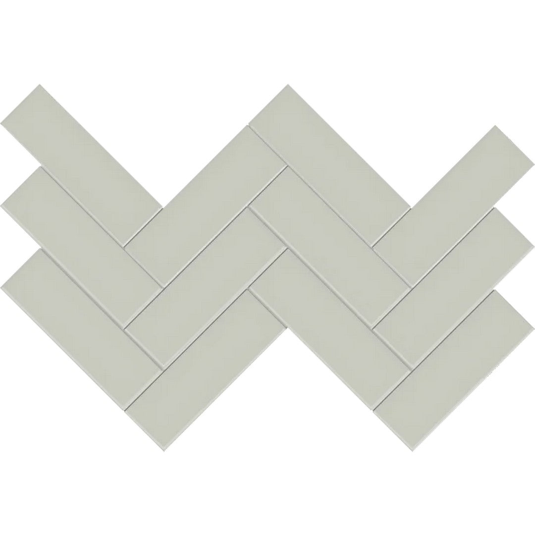 Arizona 11.6" x 11.75" S-Series Glossy Glazed Porcelain 2x6" Herringbone Mosaic
