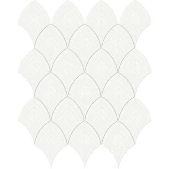 Arizona 12" x 12" S-Series Glossy Glazed Porcelain Scallop Mosaic