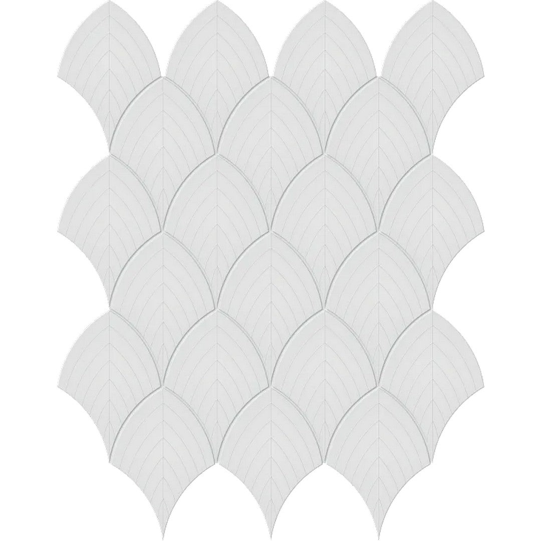 Arizona 12" x 12" S-Series Glossy Glazed Porcelain Scallop Mosaic