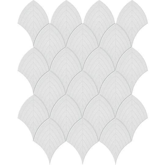 Arizona 12" x 12" S-Series Glossy Glazed Porcelain Scallop Mosaic