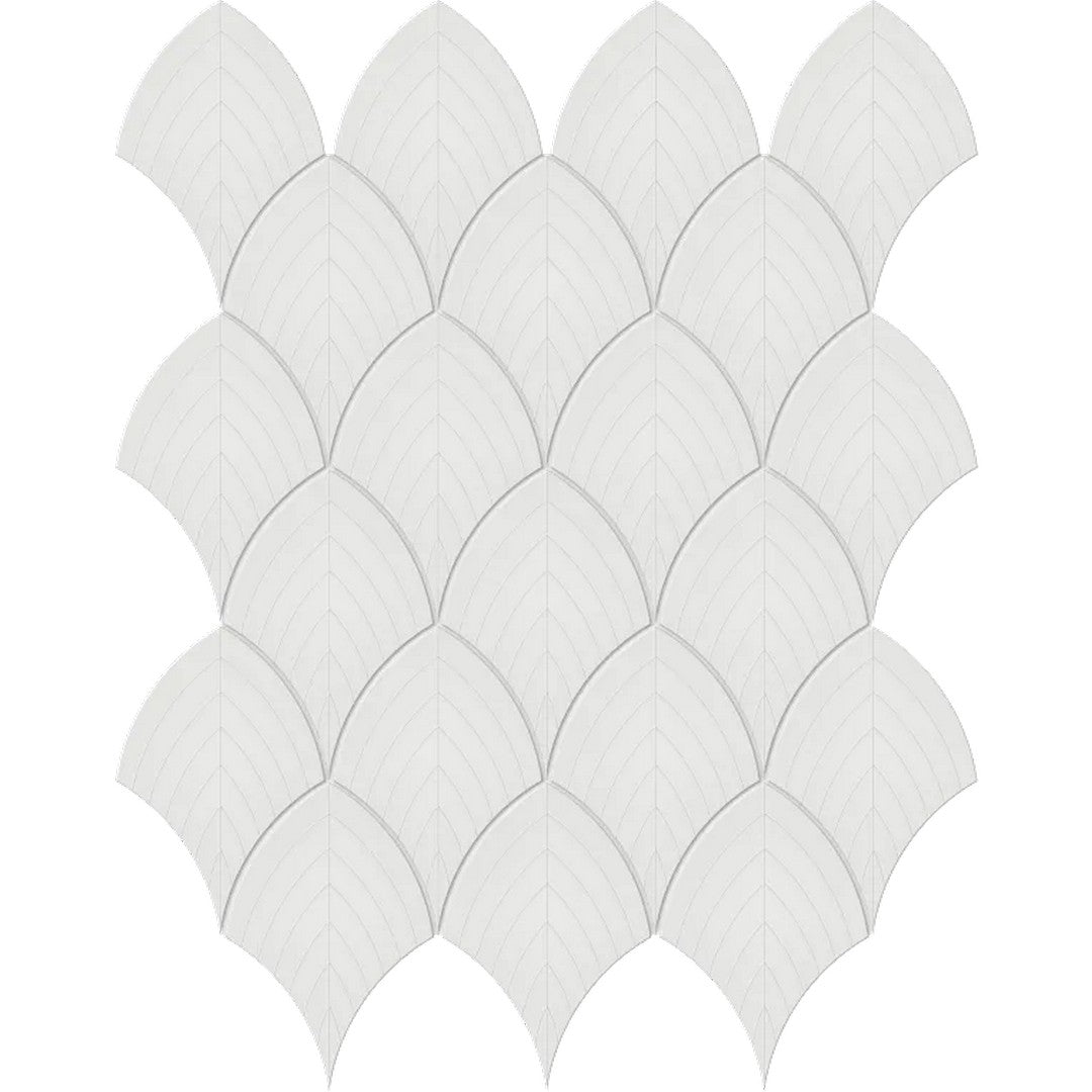 Arizona 12" x 12" S-Series Glossy Glazed Porcelain Scallop Mosaic