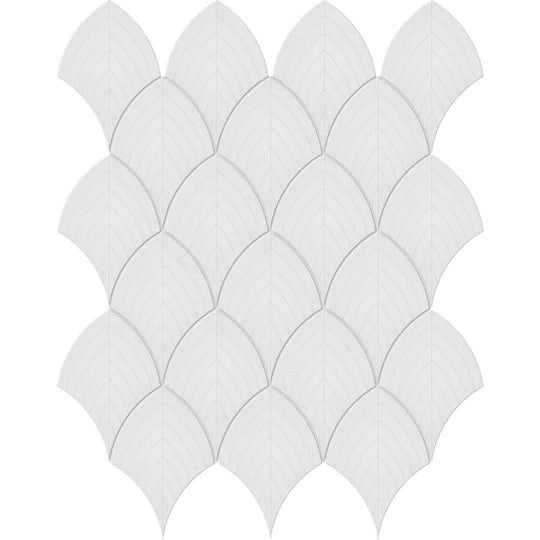 Arizona 12" x 12" S-Series Glossy Glazed Porcelain Scallop Mosaic