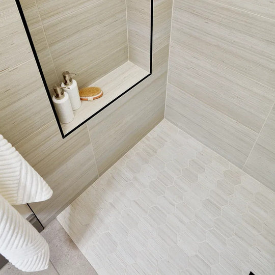 Arizona-11.3-x-11.3-Shibusa-Porcelain-3x4-Long-Rhomboid-Mosaic-Bianco