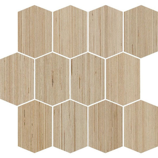 Arizona 11.3" x 11.3" Shibusa Porcelain 3x4" Long Rhomboid Mosaic