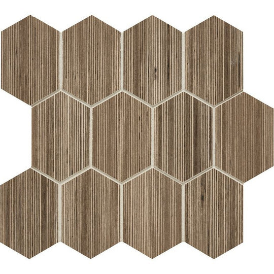 Arizona 11.3" x 11.3" Shibusa Porcelain 3x4" Long Rhomboid Mosaic