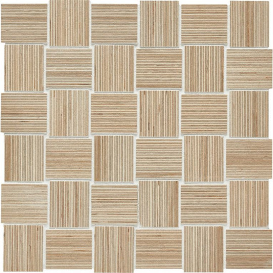 Arizona 11.75" x 11.85" Shibusa Porcelain 2" Basketweave Mosaic