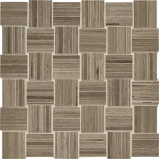 Arizona 11.75" x 11.85" Shibusa Porcelain 2" Basketweave Mosaic