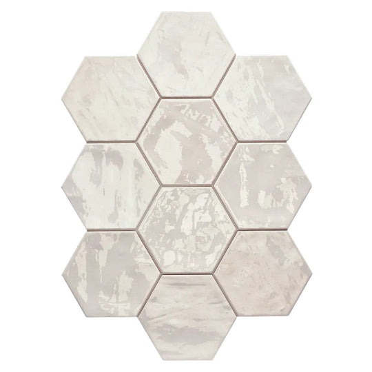 Arizona 6" x 7" Spark Glossy Ceramic Hexagon Wall Tile