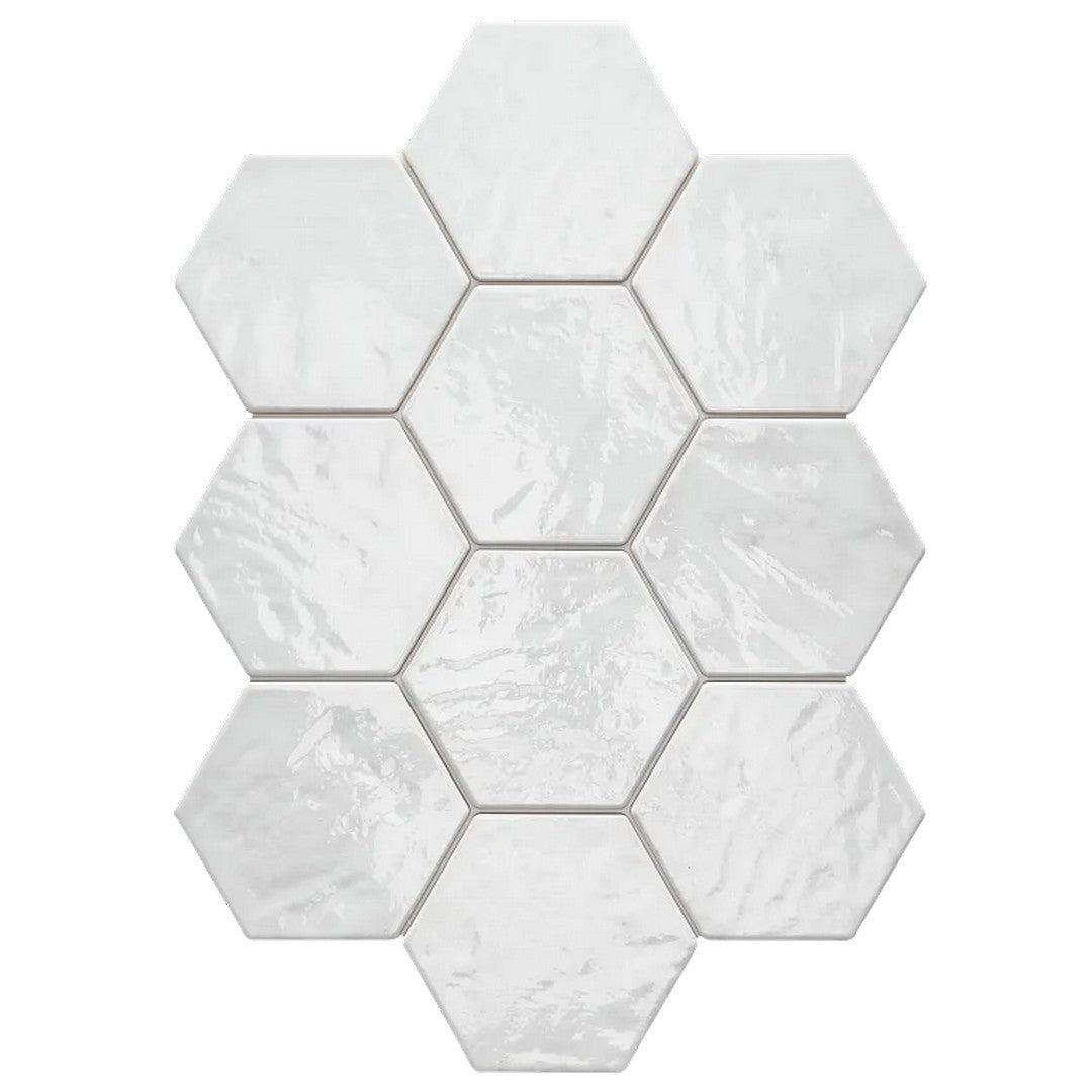 Arizona 6" x 7" Spark Glossy Ceramic Hexagon Wall Tile