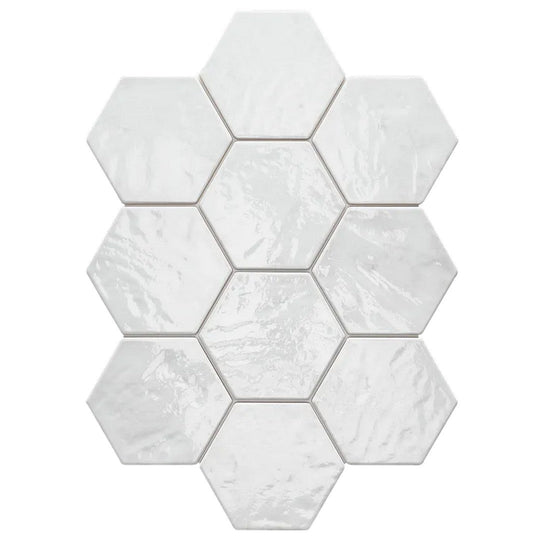 Arizona 6" x 7" Spark Glossy Ceramic Hexagon Wall Tile