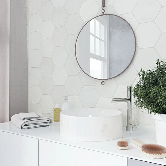Arizona-6-x-7-Spark-Matte-Ceramic-Hexagon-Wall-Tile-White