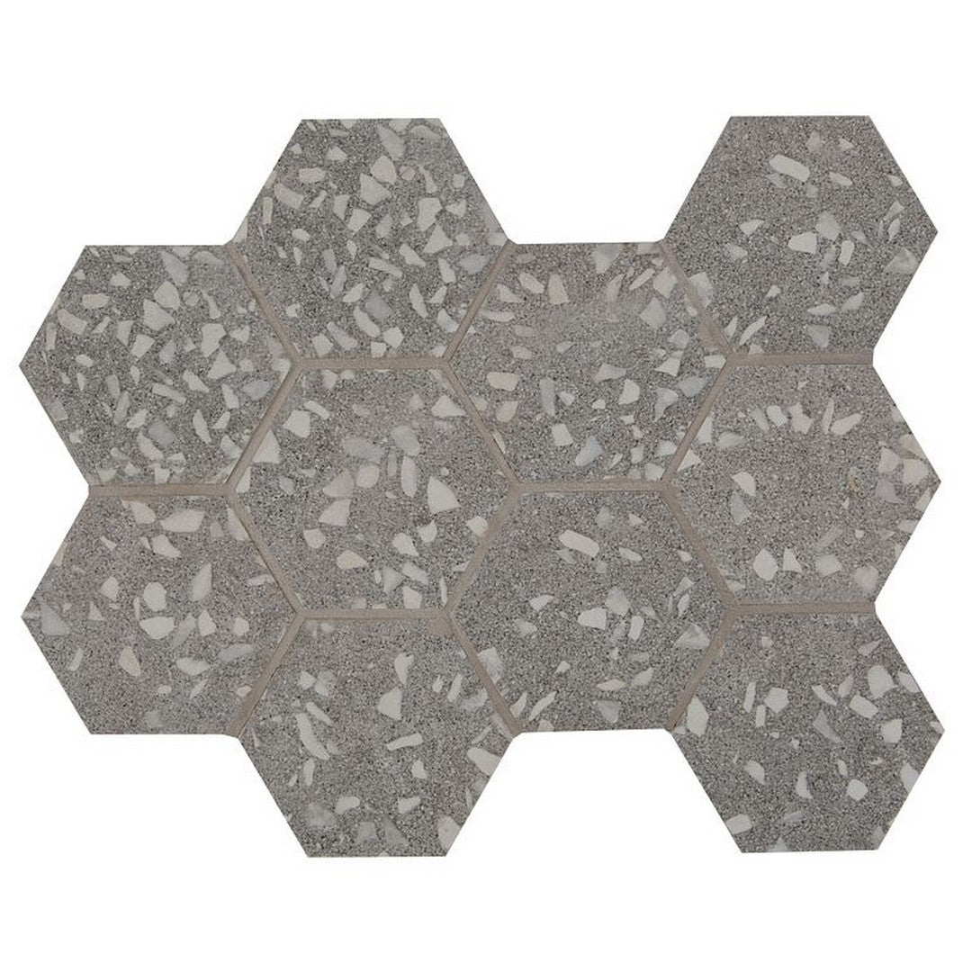 Arizona 11" x 11.25" Terrazzo Rectified Porcelain 4" Hexagon Mosaic