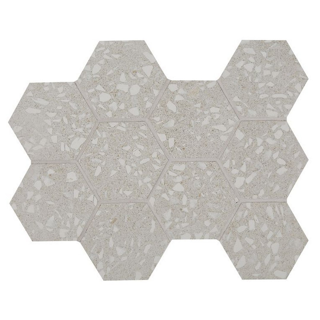 Arizona 11" x 11.25" Terrazzo Rectified Porcelain 4" Hexagon Mosaic