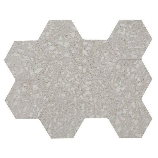 Arizona 11" x 11.25" Terrazzo Rectified Porcelain 4" Hexagon Mosaic