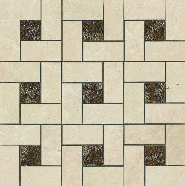 Happy Floors Arona 12" x 12" Pinwheel Polished Mosaic