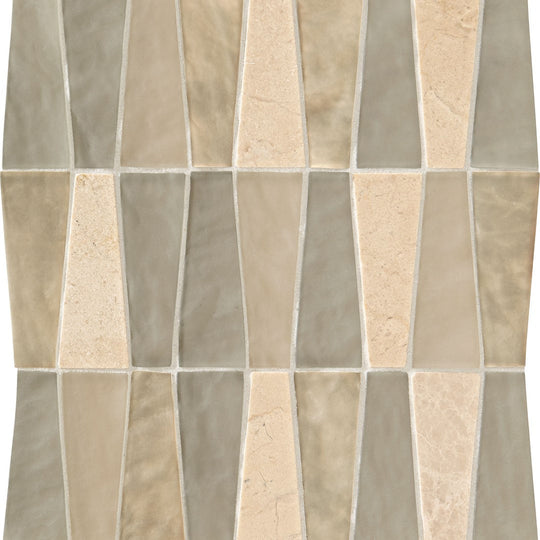 Daltile Regal Pendant 11" x 12" Satin Glass 1.5x4" Trapezoid Mosaic