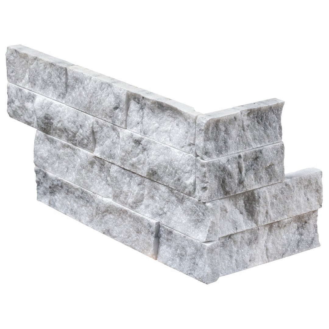 Emser 6" x 16" Structure Splitface Marble Ledger Corner