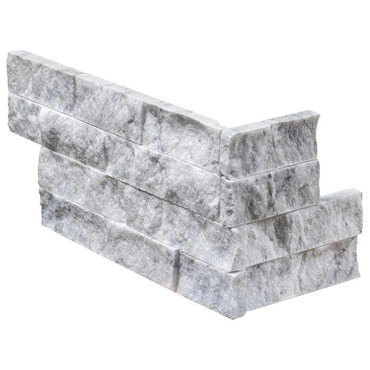 Emser 6" x 16" Structure Splitface Marble Ledger Corner