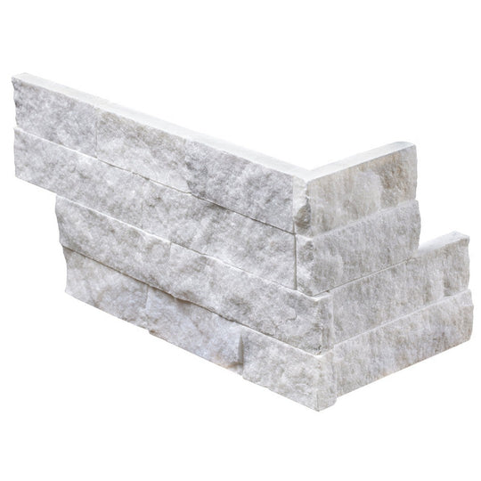 Emser 6" x 16" Structure Splitface Marble Ledger Corner