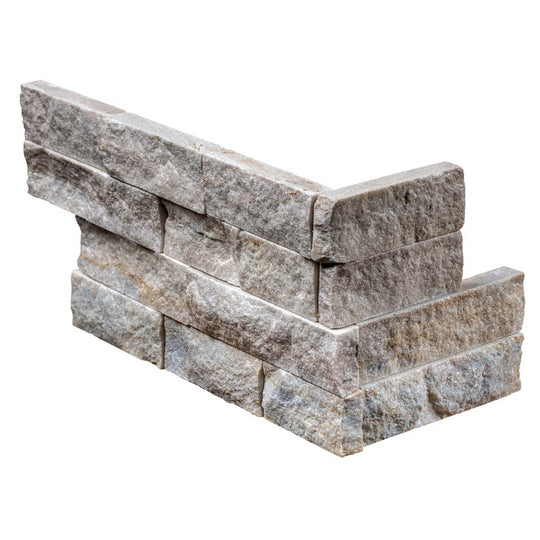 Emser 6" x 16" Structure Splitface Marble Ledger Corner