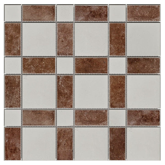 Bati Orient 12" x 12" Concrete Square Mix Mosaic