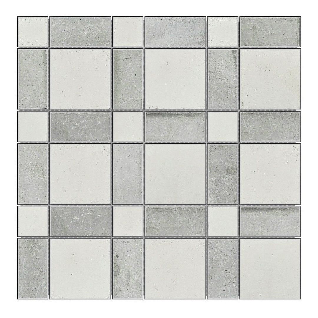 Bati Orient 12" x 12" Concrete Square Mix Mosaic