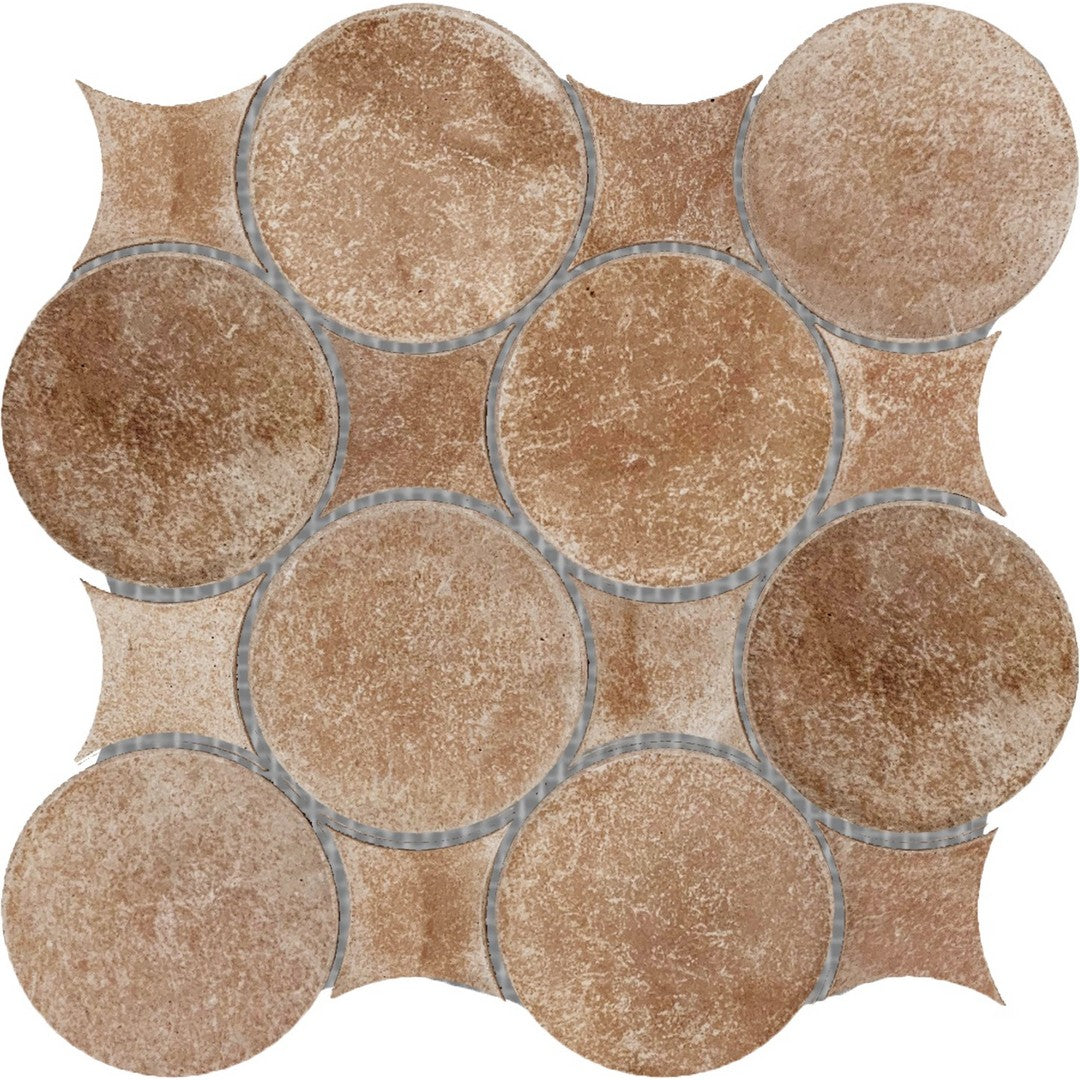 Bati Orient 12" x 12" Interlocking Concrete Circle Mosaic