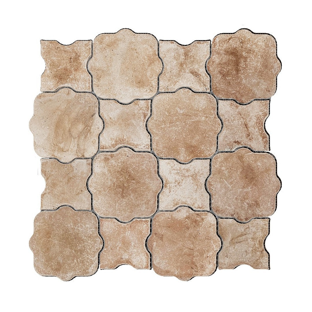 Bati Orient 12" x 12" Interlocking Concrete Multi Star Mix Mosaic