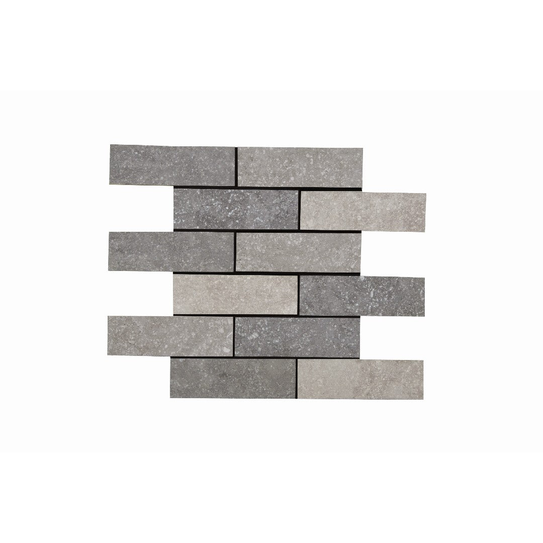 Crossville 12" x 15" Beljn Unpolished Porcelain 2x6" Blend Brick Mosaic