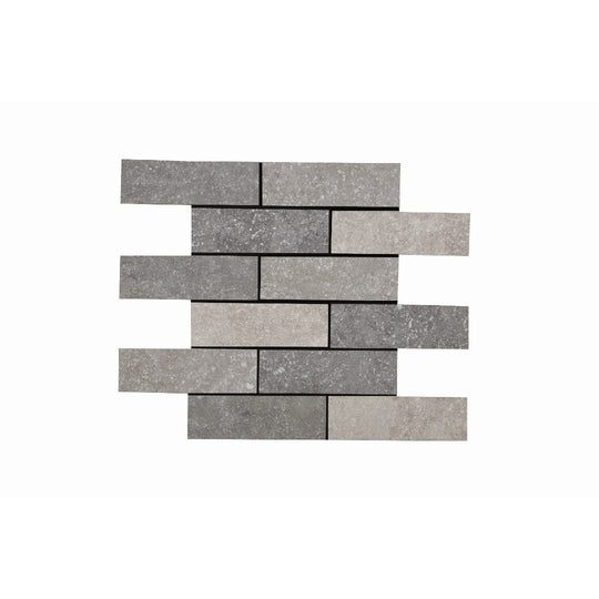 Crossville 12" x 15" Beljn Unpolished Porcelain 2x6" Blend Brick Mosaic