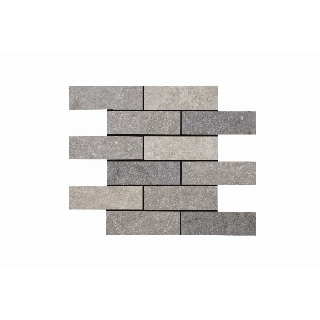 Crossville 12" x 15" Beljn Unpolished Porcelain 2x6" Blend Brick Mosaic