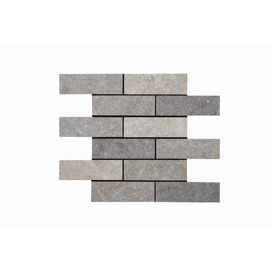 Crossville 12" x 15" Beljn Unpolished Porcelain 2x6" Blend Brick Mosaic