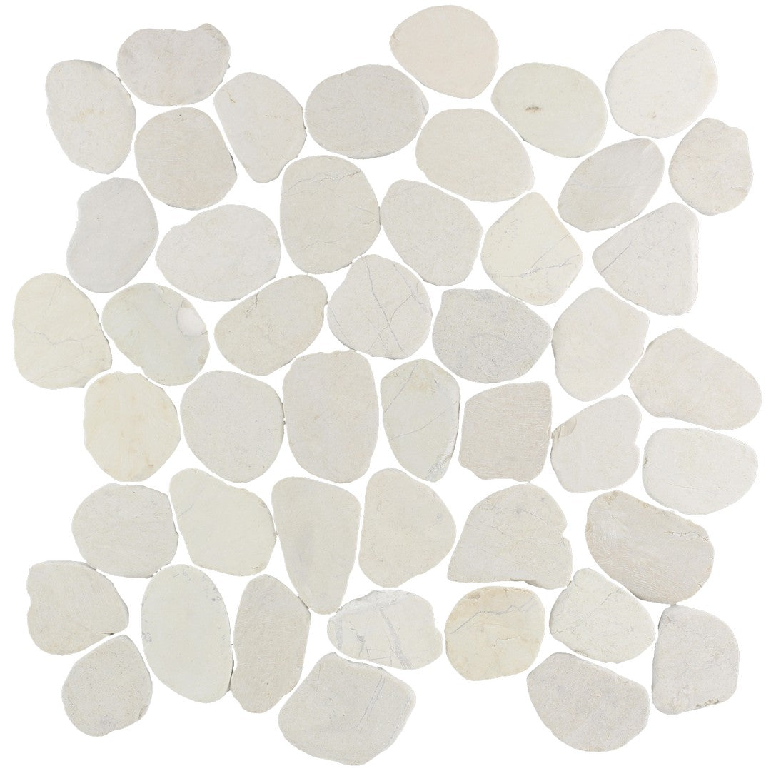 Tesoro 11.75" x 11.75" Beachstones Interlocking Sliced Natural Stone Mosaic