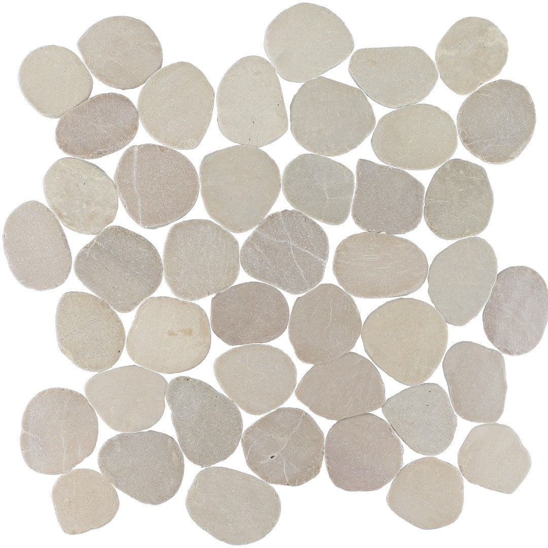 Tesoro 11.75" x 11.75" Beachstones Interlocking Sliced Natural Stone Mosaic