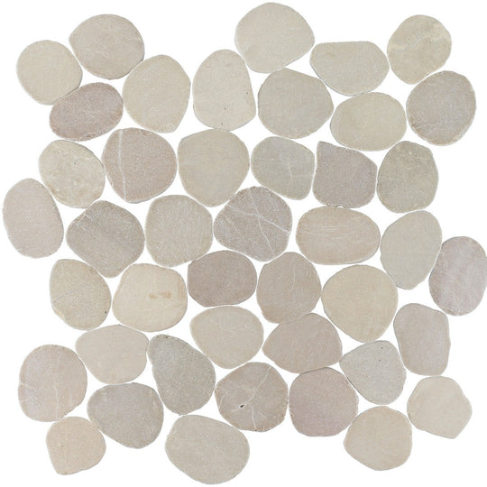 Tesoro 11.75" x 11.75" Beachstones Interlocking Sliced Natural Stone Mosaic