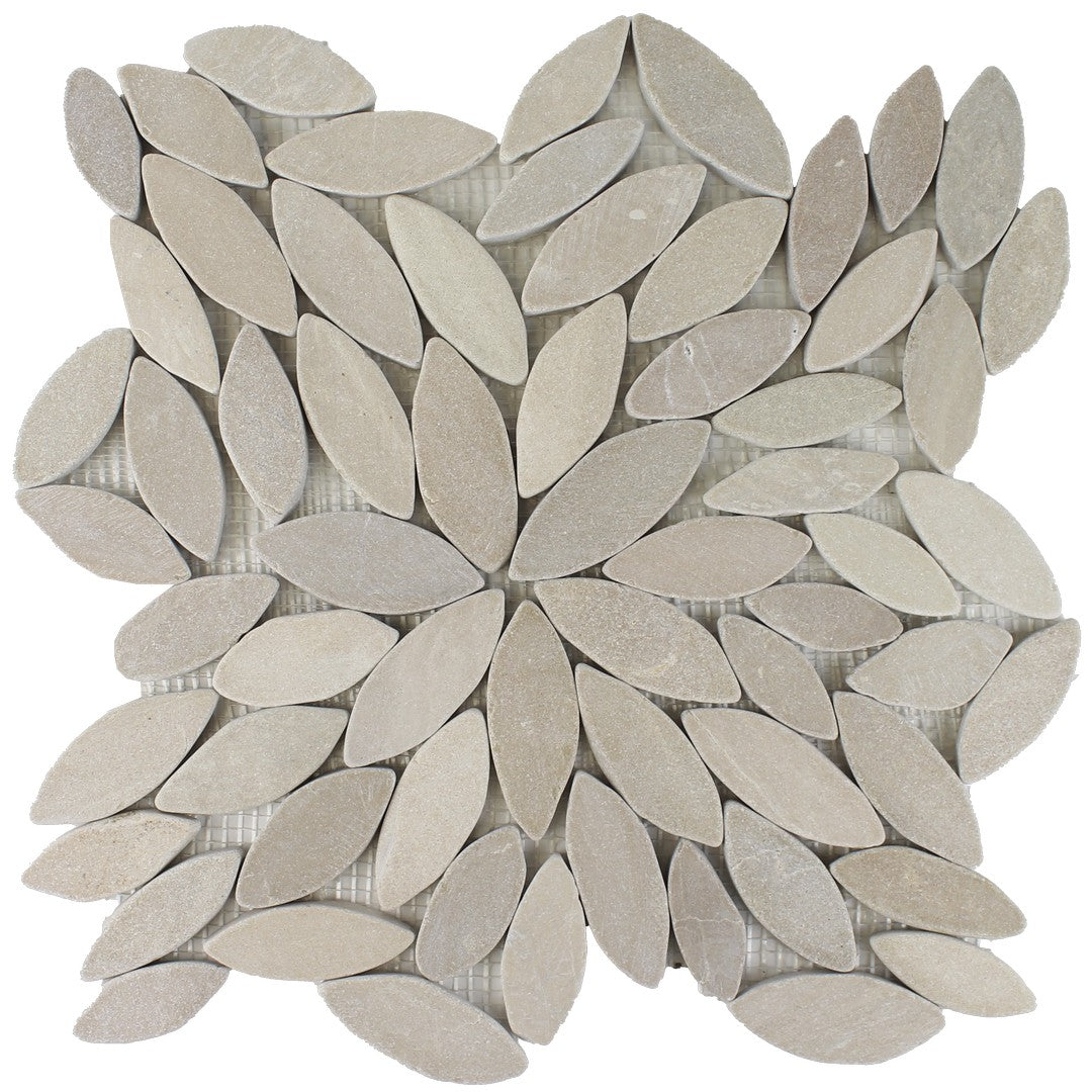Tesoro 11.75" x 11.75" Ocean Stones Natural Stone Sliced Flower Mosaic