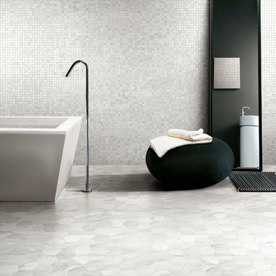 Happy-Floors-Bardiglio-1-x-1-Polished-Mosaic-Bianco