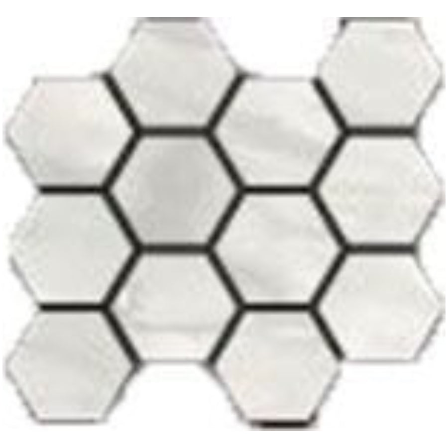 Happy Floors 12" x 14" Bardiglio Natural Porcelain Hexagon Mosaic