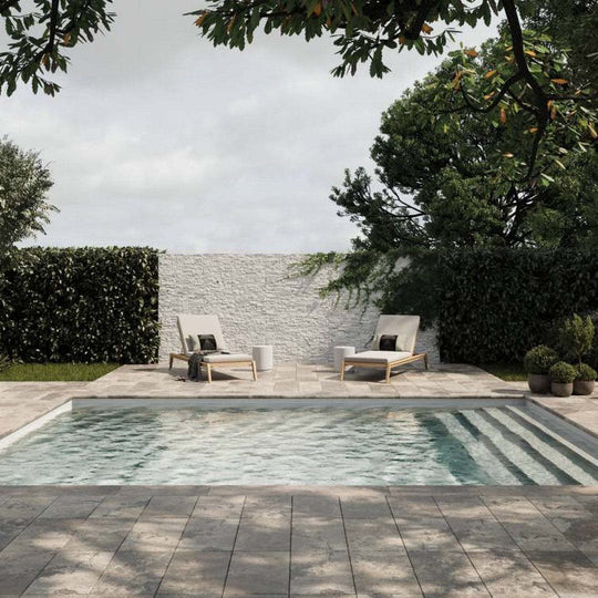 Bedrosians Travertine 6" x 24" Split Face Ledger