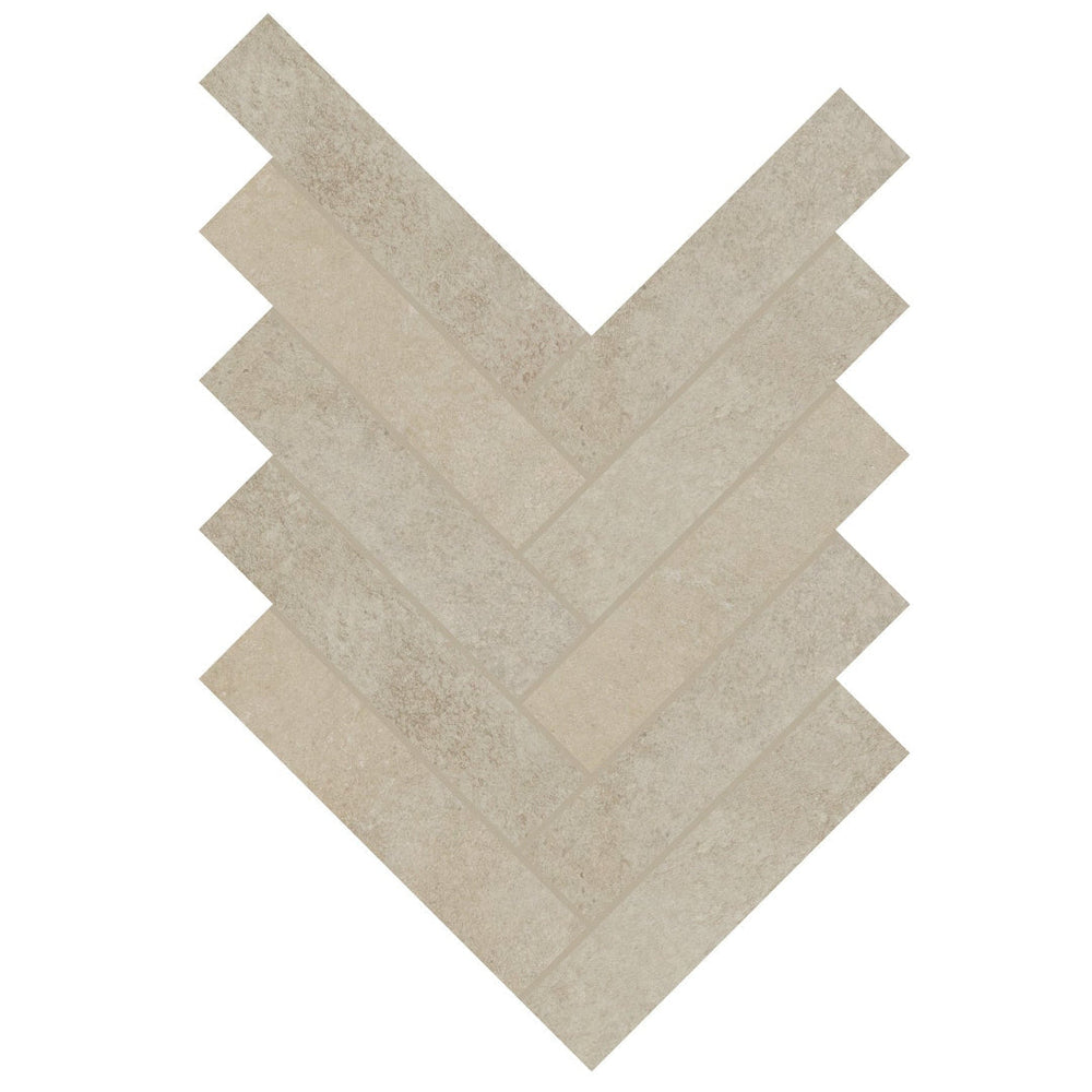 Daltile-Rekindle-9.38-x-17.5-Matte-Porcelain-2x6-Herringbone-Mosaic-Beige