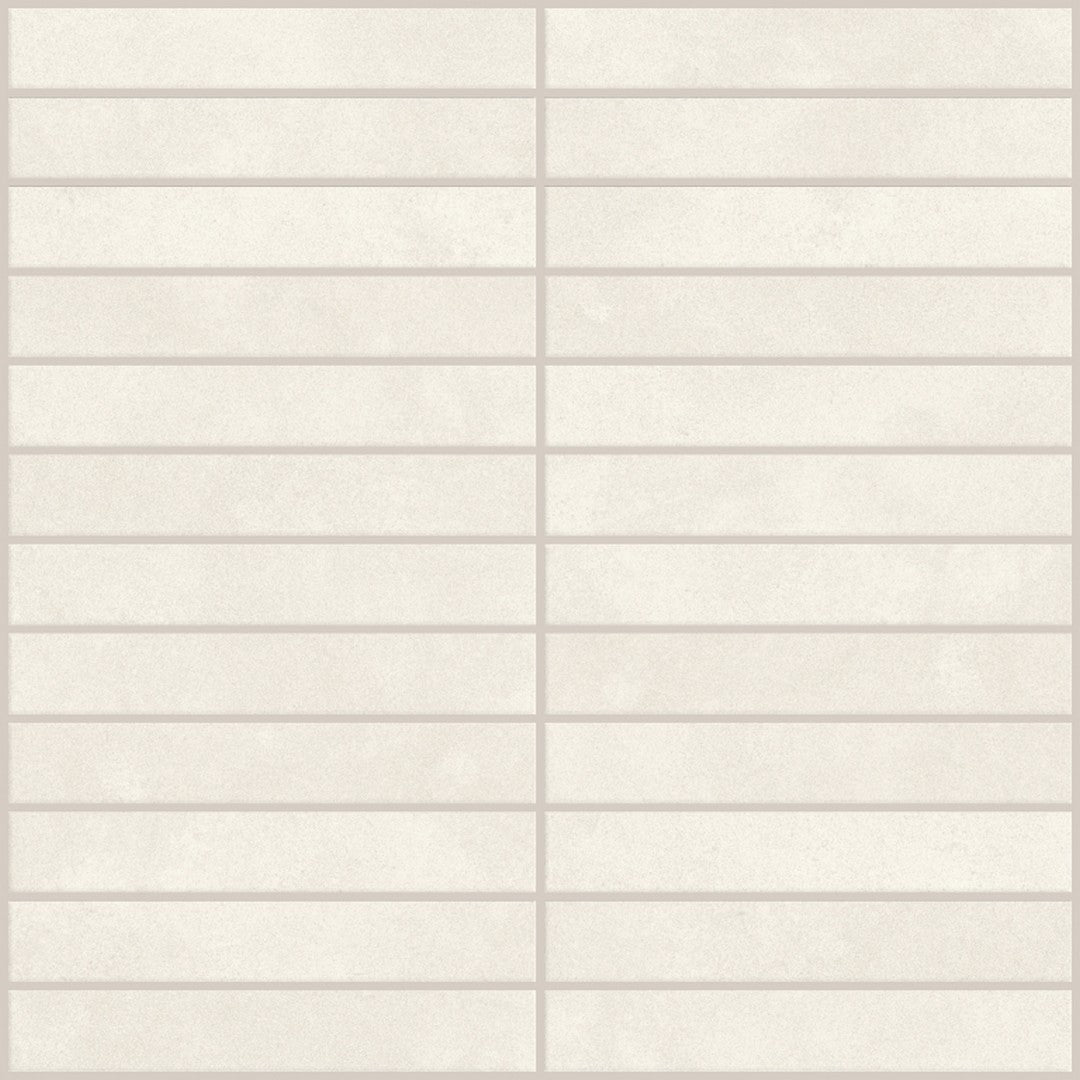 Emser-Agio-12-x-12-Rectified-Matte-1x6-Stack-Porcelain-Mosaic-Bianco
