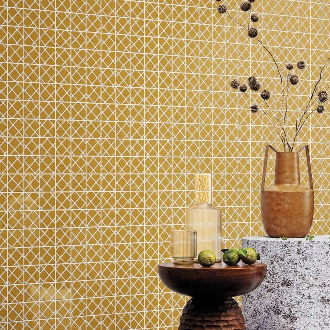 Emser-12-x-12-Vectora-Rectified-Glossy-Porcelain-2-Mosaic-Yellow