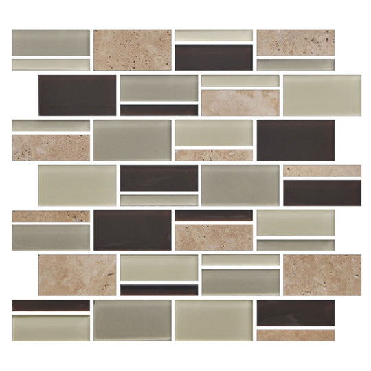 American Olean Color Appeal Glossy 12" x 13" Glass & Stone Mosaic