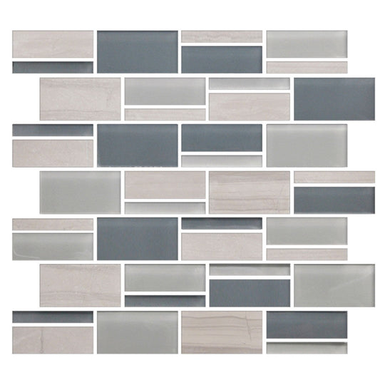 American Olean Color Appeal Glossy 12" x 13" Glass & Stone Mosaic