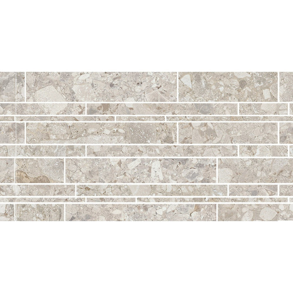 Emser Fixt Stone 12" x 24" Porcelain Matte Linear Mosaic