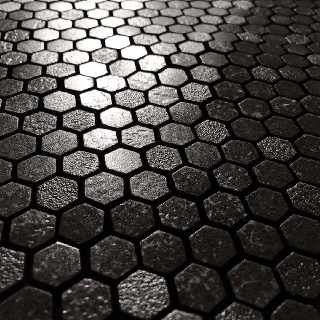 Emser-11-x-12-Revify-Matte-Resin-Natural-Stone-Hexagon-Mosaic-Nero