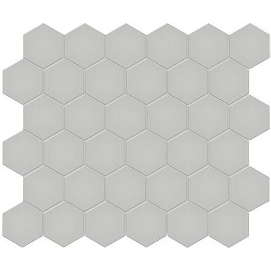 Florida-Tile-Soho-11-x-13-Hexagon-2-Matte-Porcelain-Mosaic-Loft-Grey